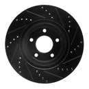 R1 07-15 Ford Edge Front Left Drilled & Slotted Black Brake Rotor