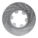 R1 85-02 Nissan Pickup Front Drilled & Slotted Silver Brake Rotor Set w/Optimum OE Pads and Hardware