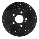 R1 08-15 Mercedes-Benz C300 Sedan Rear Right Drilled & Slotted Black Brake Rotor