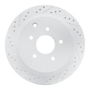 R1 03-24 Infiniti Jx35 Rear Left Drilled & Slotted Geo-Carbon Rotor