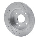 R1 98-02 Acura CL Rear Left Drilled & Slotted Silver Brake Rotor