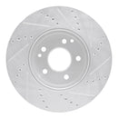 R1 96-11 Chrysler Crossfire Front Left Drilled & Slotted Silver Brake Rotor