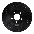 R1 95-06 Chrysler CIRRUS Front Right Drilled & Slotted Black Brake Rotor