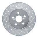 R1 11-17 Lexus CT200h Rear Drilled & Slotted Silver Brake Rotor Set