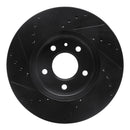 R1 13-25 Cadillac CT4 Front Right Drilled & Slotted Black Brake Rotor
