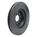 R1 12-26 Volkswagen Tiguan Front Drilled & Slotted Black Rotors