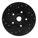 R1 92-98 Volkswagen Golf Rear Right Drilled & Slotted Black Brake Rotor