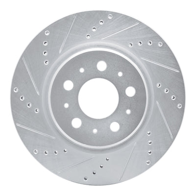 R1 17-25 Tesla Model 3 Front Left Drilled & Slotted Silver Brake Rotor