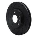 R1 04-09 Buick Allure Front Left Drilled & Slotted Black Brake Rotor