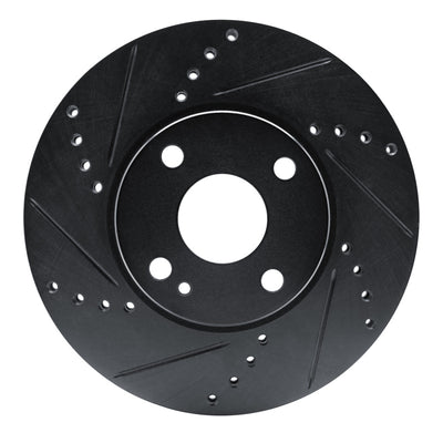 R1 16-25 Mazda 2 (Mexico) Front Left Drilled & Slotted Black Brake Rotor