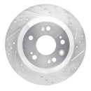 R1 2005-2012 Acura RL Rear Right Drilled & Slotted Silver Brake Rotor