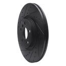R1 15-25 BMW X2 Front Left Drilled & Slotted Black Brake Rotor