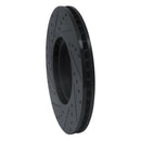 R1 07-17 Nissan Sentra Front Right Drilled & Slotted Black Brake Rotor