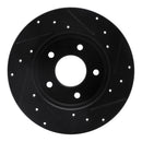 R1 92-05 Buick LeSabre Rear Left Drilled & Slotted Black Brake Rotor