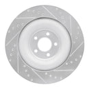 R1 10-24 Jaguar XFR Rear Left Drilled & Slotted Silver Brake Rotor