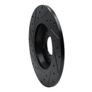 R1 09-25 Audi A4 Rear Right Drilled & Slotted Black Brake Rotor
