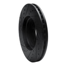 R1 14-20 Cadillac CT6 Front Right Drilled & Slotted Black Brake Rotor