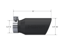 MBRP Universal Tip 4.5in OD / 3.2in Inlet / 10in Length / Angled Cut Rolled End - Black