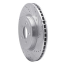 R1 05-23 Chrysler 300 Front Right Drilled & Slotted Silver Brake Rotor