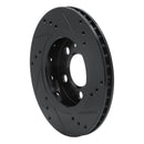 R1 00-06 Audi TT Quattro Rear Left Drilled & Slotted Black Brake Rotor
