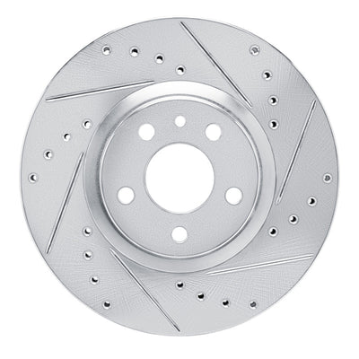 R1 94-95 Alfa Romeo 164 Front Right Drilled & Slotted Silver Brake Rotor