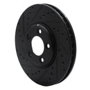 R1 00-06 Ford Thunderbird Front Left Drilled & Slotted Black Brake Rotor