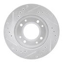 R1 86-88 Mazda RX-7 Front Right Drilled & Slotted Silver Brake Rotor