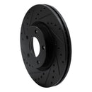 R1 04-15 Mazda 3 Front Left Drilled & Slotted Black Brake Rotor