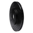 R1 02-04 Ford Focus Front Left Drilled & Slotted Black Brake Rotor