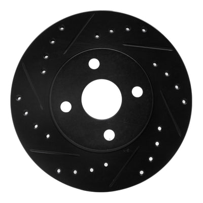 R1 92-95 Toyota Paseo Front Left Drilled & Slotted Black Brake Rotor