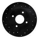R1 04-06 Nissan Sentra Rear Left Drilled & Slotted Black Brake Rotor
