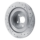 R1 21-22 Lexus RC350 Rear Left Drilled & Slotted Silver Brake Rotor