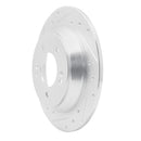 R1 14-23 Hyundai Kona Rear Left Drilled & Slotted Silver Brake Rotor