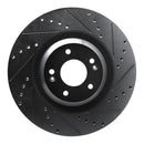 R1 -22 Hyundai Veloster N Front Right Drilled & Slotted Black Brake Rotor
