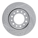 R1 76-89 Toyota Land Cruiser Front Right Drilled & Slotted Black Brake Rotor