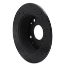 R1 98-02 Acura CL Rear Left Drilled & Slotted Black Brake Rotor