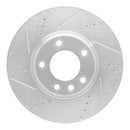 R1 03-15 Audi Q7 Front & Rear Drilled & Slotted Silver Brake Rotor Set