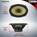 DS18 Deluxe Quality 6x9in Coaxial 150 Watts RMS 4 ohm Yellow Straw + Composite Foam Cone