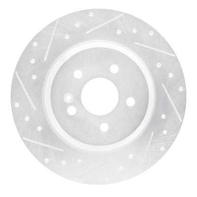 R1 00-05 Mercedes-Benz ML430 Rear Left Drilled & Slotted Silver Brake Rotor