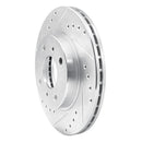 R1 90-92 Infiniti M30 Front Left Drilled & Slotted Silver Brake Rotor