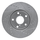 R1 01-05 Toyota RAV4 Front Left Drilled & Slotted Silver Brake Rotor