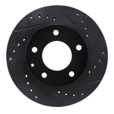 R1 93-03 Ford Probe Front Right Drilled & Slotted Black Brake Rotor