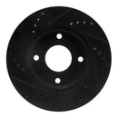 R1 07-17 Nissan TIIDA (Mexico) Front Right Drilled & Slotted Black Brake Rotor