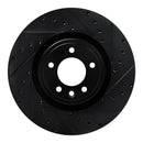 R1 18-24 Land Rover Range Rover Front Right Drilled & Slotted Black Brake Rotor