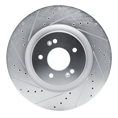 R1 21-26 Hyundai SONATA Front Left Drilled & Slotted Silver Brake Rotor