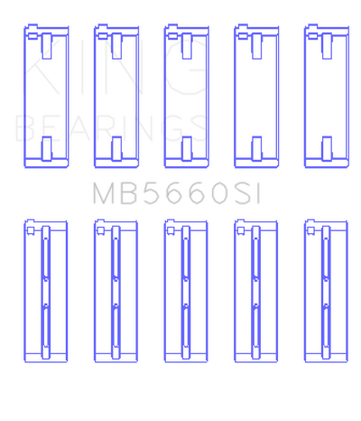 King Engine Bearings Audi/VW Bbz/CAxa/CAva/Azd (Size +0.50mm) Main Bearing Set