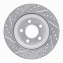 R1 05-10 Ford Mustang Front & Rear Drilled & Slotted Silver Brake Rotor Set