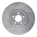 R1 11-17 Audi A5 Front Right Drilled & Slotted Silver Brake Rotor