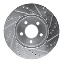 R1 02-07 Jeep Liberty Front Left Drilled & Slotted Silver Brake Rotor
