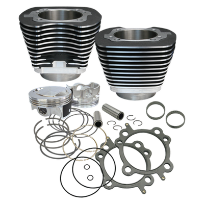 S&S Cycle 99-06 BT 97in Big Bore Cylinder Kit - Wrinkle Black